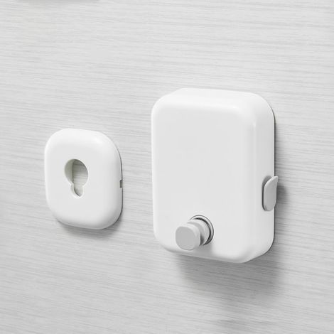 Retractable Clothesline - Adjustable Wall-Mounted Drying Rack, Punch and Space-Saving Bracket - for Bathroom, Balcony, Laundry Room (White) (1/2)