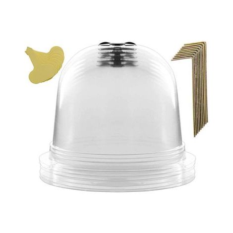 Laoa – Set mit 6 transparenten PVC-Salatglocken – Höhe 21 cm, Durchmesser 25,5 cm – Verstellbare Belüftung für optimale Bedingungen (1/5)