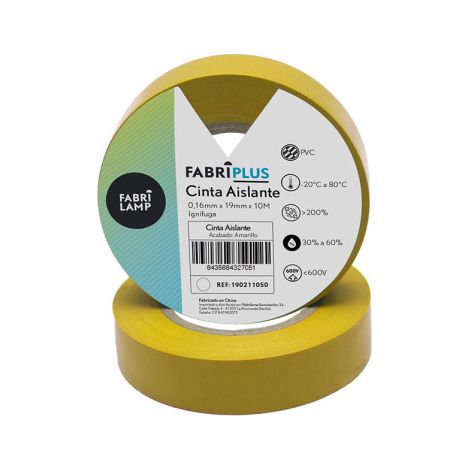 Rotolo di nastro isolante in pvc giallo 19mmx10m per el elettricista flessibile e durevole
