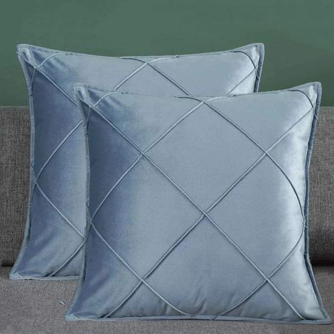 MINKUROW Fodera Per Cuscino In Velluto Semplice E Morbido Di Alta Qualità Fodera Per Cuscino Decorativa Per Divano (45 X 45 Cm (2 Azzurro)) (1/5)