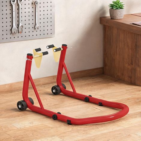Kit de levage moto avant arrière en acier rouge 38 x 35 x 64 cm (1/5)