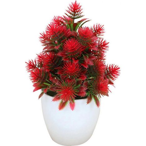 Yousheng Décoration d'intérieur 1 plante artificielle miniaturerouge (1/5)