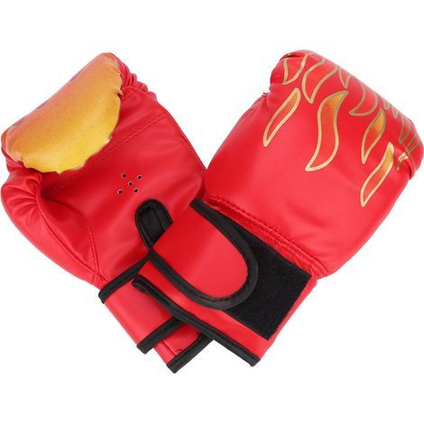 1 paire enfants enfants PU Kick gants de boxe karaté Muay Thai Guantes Sanda équipement d'entraînement rouge pour les enfants (1/5)