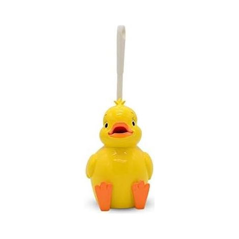 APEX Brosse de toilette compacte, porte-brosse de toilette fantaisie, motif canard en résine, ensemble de nettoyage de toilettes jaune (1/5)
