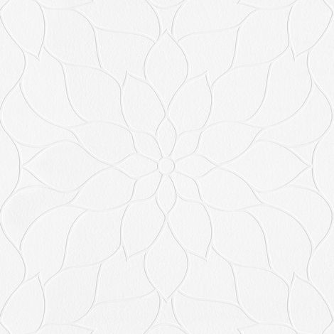 A.S. Creations – Papier peint floral intissé à peindre – Motif fleuri moderne blanc – Pour salon, chambre, bureau – Largeur 53cm (1/4)