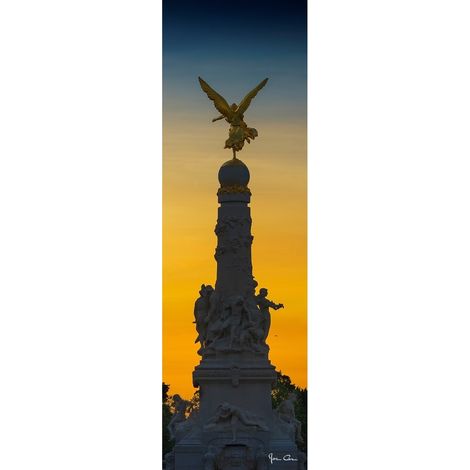 Tableau sur toile colonne victoire de Reims au crépuscule 30x97 cm - Impression sur Toile Murale Décorative - Image imprimée en HD sur Toile - Toile sur Châssis en Bois FSC - Fabriqué en France