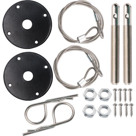 Kit de pasadores de capó de acero inoxidable de liberación rápida para reducir las vibraciones - Accesorios exteriores universales para automóviles - Se adapta a la mayoría de los automóviles (1/5)