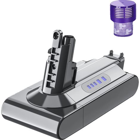 Batterie Aspirateur, Capacité 6000mAh, Longue Durée d'Utilisation, B V10 avec filtre (1/2)