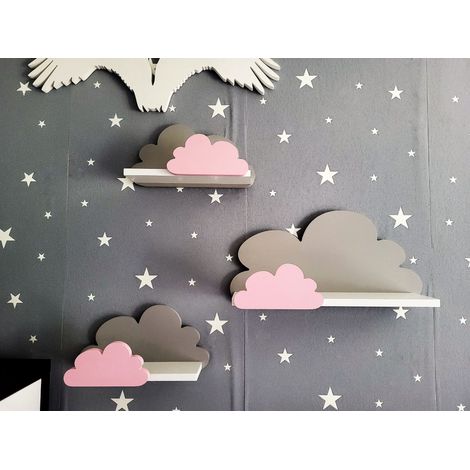 Wolkenregale, 3er-Set, FANTASY EXTRA – Galaxiegrau und Rosa (1/5)
