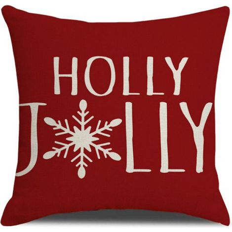 4Pcs housses de coussin motif de Nol pour canapé,Combinaison rouge gobelin heureux,décoration de chambre de Nol,45x 45cm (1/5)