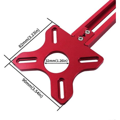 Gabarit de fraisage à rainurer 4 en 1 pour défonceuse - Support - Gabarit pour quincaillerie d'armoires - Rouge (1/5)