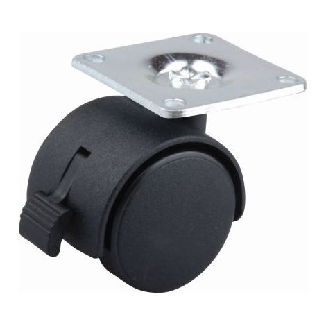 40-mm-Möbelrolle mit schwarzem Bremsbelag SANS MARQUE