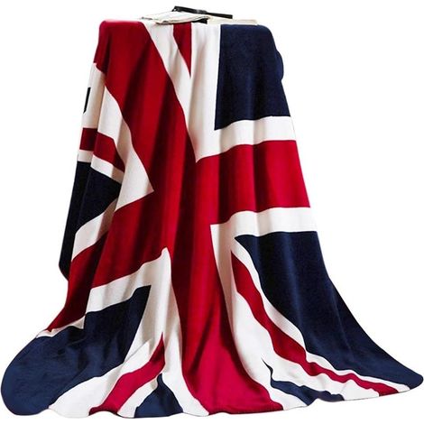 Couverture Plaid Flanelle Couverture Microfibre Couvre-Lit Chaud Union Jack Drapeau Plaids Polaire Voyage Antibactériennes Doux au Toucher Confortable pour Canapé Lit Fauteuil Chaise 150200CM (1/5)