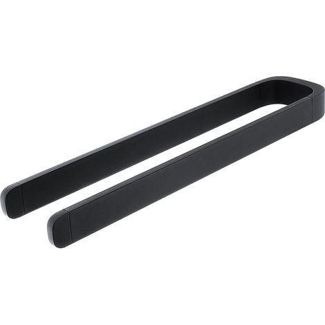Porte-serviettes 2 Barres Fixes, L. 38.4 Cm, Noire Mate, Nikau Nimco (1/5)