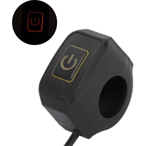 Bouton de commande universel étanche pour guidon de moto 22 mm, compatible avec phare (jaune) (1/5)