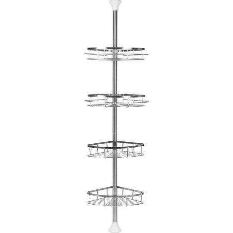 Étagère de Douche Télescopique en Acier Inox à 4 Étages Serviteur de Douche Salle de Bain (1/5)