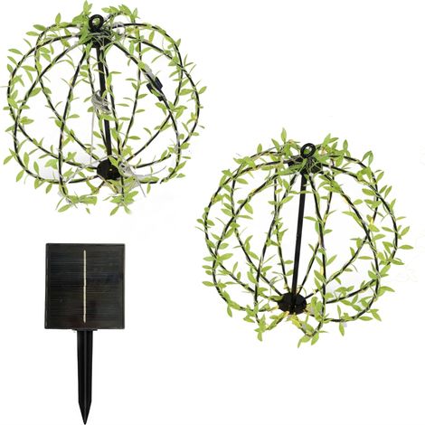 Set Mit 2 Blattförmigen Solarkugeln FESTY BALL d30cm
