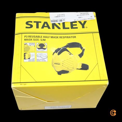 [NEUWERTIG] B-Ware Stanley Halbmaske Atemschutzmaske P3 Maske Filter S M Gelb Für Brillenträger