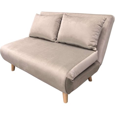 Sofá Cama 2 Plazas Nórdic Duo, Sofá Estilo Futón, Apertura Clic-Clac Beige 118 cm (1/5)