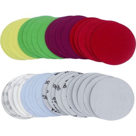 40 Pcs Disques de Ponçage Papier Abrasifs 125mm, Disques Abrasifs Ronds, Tampons de Ponceuse Orbitale Feuilles de Papier Abrasif pour Métal Bois - Grain 2000 2500 3000 4000 5000 7000 8000 10000 (1/5)