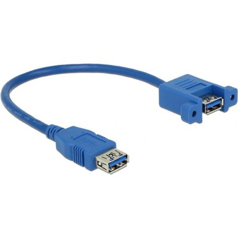 Delock Cavo USB USB 3.2 Gen1 (USB 3.0) Presa USB-A, Presa USB-A 0.25 m Blu 85111