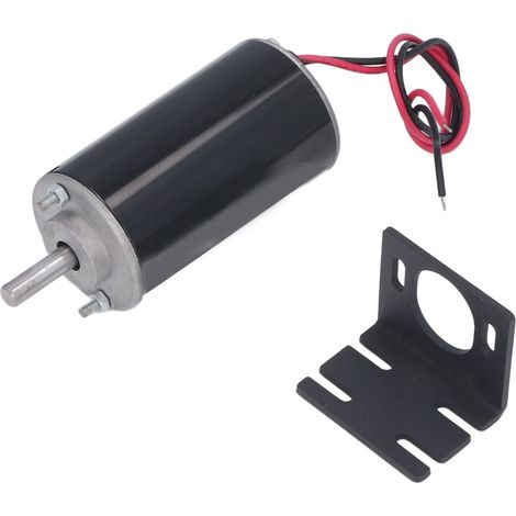Moteur CC haute vitesse à micro-réglage, rotation horaire/antihoraire, torsion importante, silencieux, 50 W, 12 V, 3 000 tr/min, avec support. (1/5)