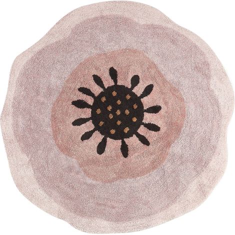 Tappeto per aree in cotone rotondo ø 140 cm Bambini decorativo Rosa Kharat