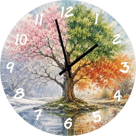 Horloge Murale Verre Arbre des Quatre Saisons 29 cm (1/2)