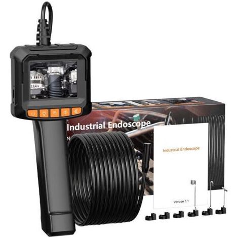 FENOPLASTICACaméra Endoscopique, 1080P HD Endoscope avec Zoom 2X, IP67 Camera Inspection Canalisation à Étanche IPS de 2,4 Pouces, Câble Semi-Rigide de 5M, 8 LED Réglables, Gadgets pour Hommes (1/4)