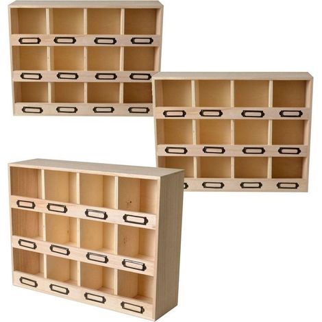 3 casiers de rangement en bois 12 emplacements (1/3)