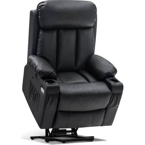 M MCombo elektrische Aufstehhilfe Fernsehsessel Relaxsessel Echtleder 7190BK (1/5)