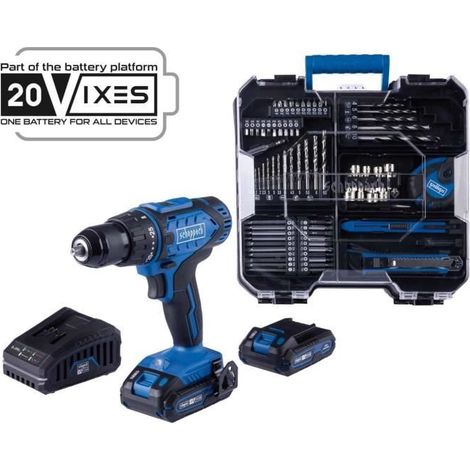 Perceuse-visseuse SCHEPPACH - 20V IXES - 50 Nm mandrin 13mm + 2 batteries + chargeur + 74 accessoires + Coffret - C-DTB74/2-X (1/5)