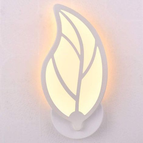 Moderne Applique Murale 12W LED en Forme Feuille Lampe Murale Intérieur Décoration de Chambre Enfant Couloir Salon, Blanc Chaud (1/5)