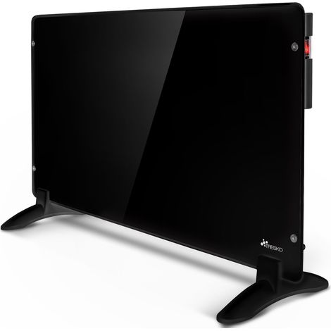 TRESKO® Konvektor Heizung Elektroheizung Wandheizung Glaskonvektor Heizkörper Wand 600 Watt / schwarz (1/5)