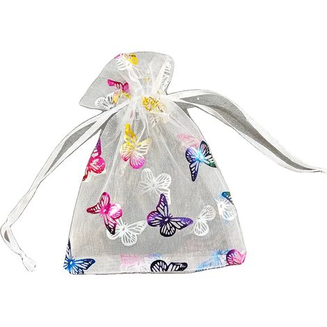 Geschenktüten, Schmetterlingsdesign, Verschiedene Größen, WEISS, 9x12cm, 25Stück (1/2)