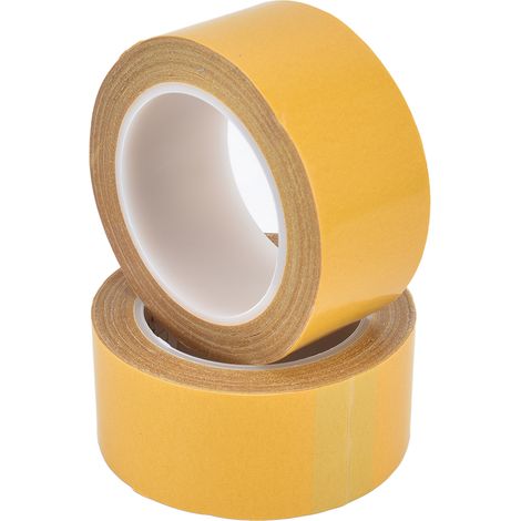 2 rouleaux de ruban adhésif double face pour moquette, longueur 10 m, adhésif puissant en fibre de verre pour parquet, porte et fenêtre. (1/5)
