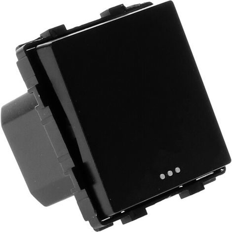 IluminaShop - Interruptor Empotrable Simple Negro Conmutado Serie Modern (1/3)