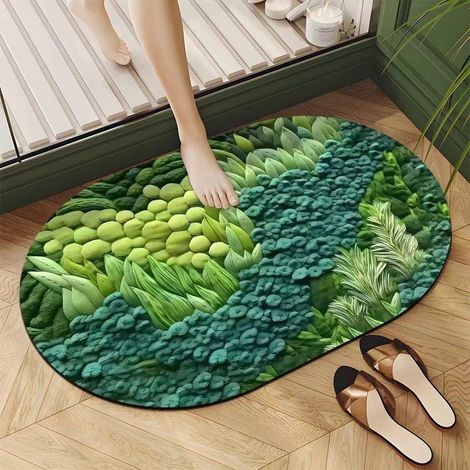 Tapis de bain en diatomite 60 x 90 cm – Absorbant, séchage rapide, antidérapant et lavable en machine – Tapis de sol pour salle de bain, douche et spa-lsw