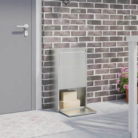 Paketdrop-Box mit Tür Silber 44 x 22 x 82 cm Verzinkter Stahl