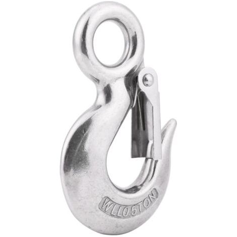 DEESSE SHOP-Aramox Crochet mousqueton à œil rond, crochet pour mousqueton rond, crochet pour mousqueton en acier inoxydable Véritable agrafe à oeil rond pivotant(90mm/0.5T). (1/5)