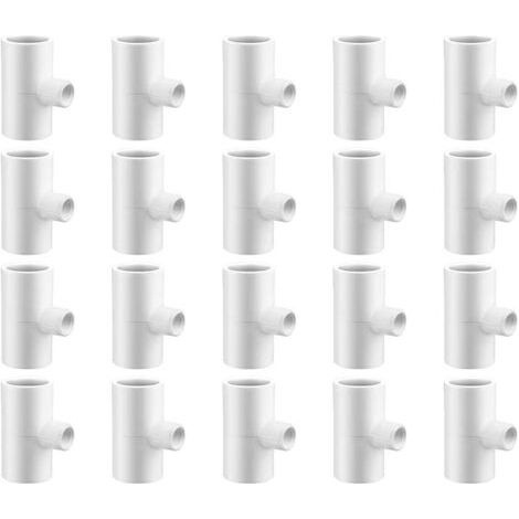 20 Pcs T-Shirt Abreuvoir Poulet, PièCes en T De Volaille, Raccords En T En PVC Pour Tuyauterie En Plastique 1/2" Schedule 40 Avec Filetage (1/5)