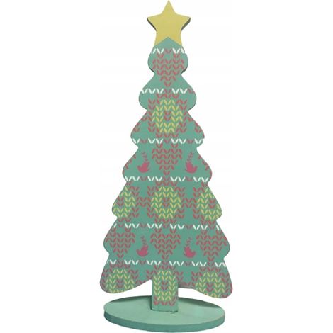 Mini árbol de Navidad de madera para escritorio, 35 cm (1/3)
