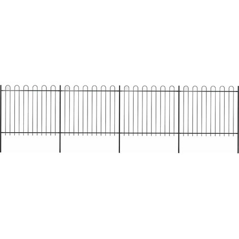 vidaXL Clôture de jardin avec arceau en acier 671 x 150 cm Noir (1/4)