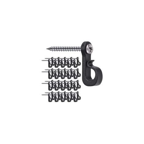 Lot de 40 crochets de suspension pour lumières de Noël avec vis cruciforme pour garage, Nouvel An, fête en plein air, câble facile à démouler et lumières LED féériques, vis larges (1/5)
