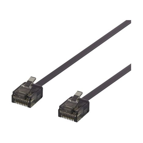 Cable de conexi n DELTACO Cat6a plano 0 3 m negro