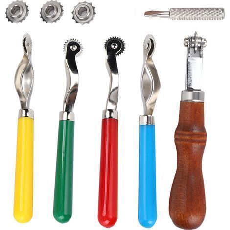 Set mit 5 Ledermarkierungsrädern, spitzes Kopierwerkzeug für Handnähte, Bastelspreizer (1/5)
