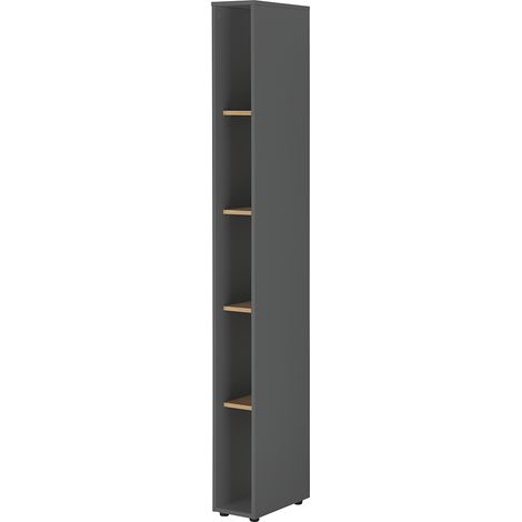 Regal 200cm hoch, anthrazit mit Eiche, CRISP-61 (1/5)