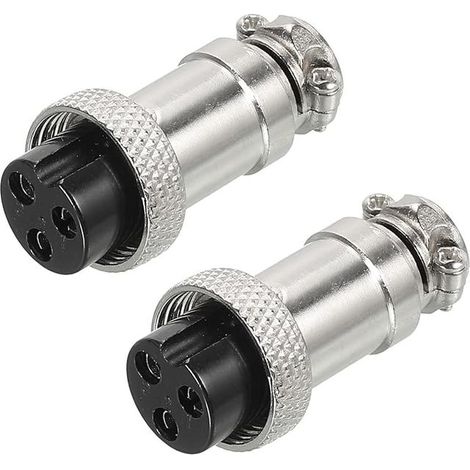 Aviation Connector Gx16 3 Pins 16mm Silver Female Wire (1/5)
