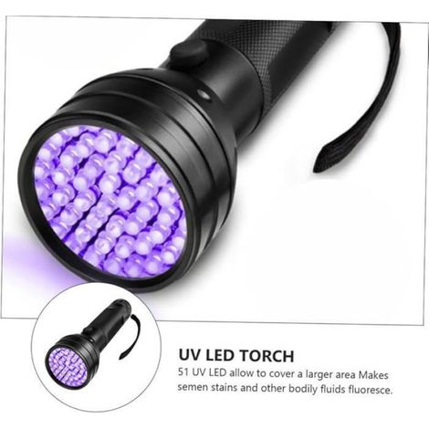 Lampe Torche UV - 365 nm - Portable avec Dragonne - Pour Détection de Fluorescence - 1 Pièce (1/5)