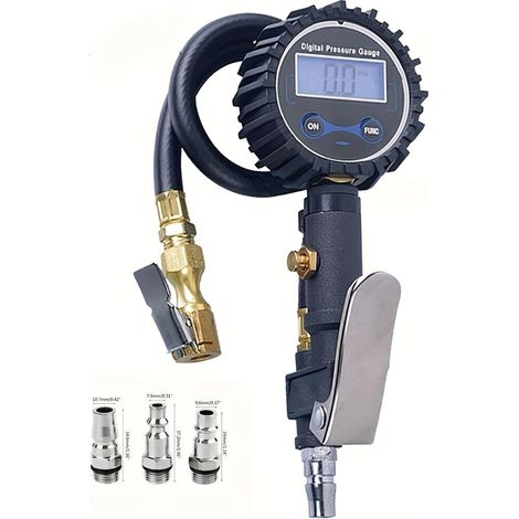 Pompe à pneus numérique avec manomètre - 200 PSI (avec 3 connecteurs) (FMY) (1/5)